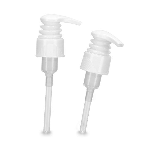 Bild von Cremespender Lotionspumpe – HDPE natur, Gewinde 28/410, weiß