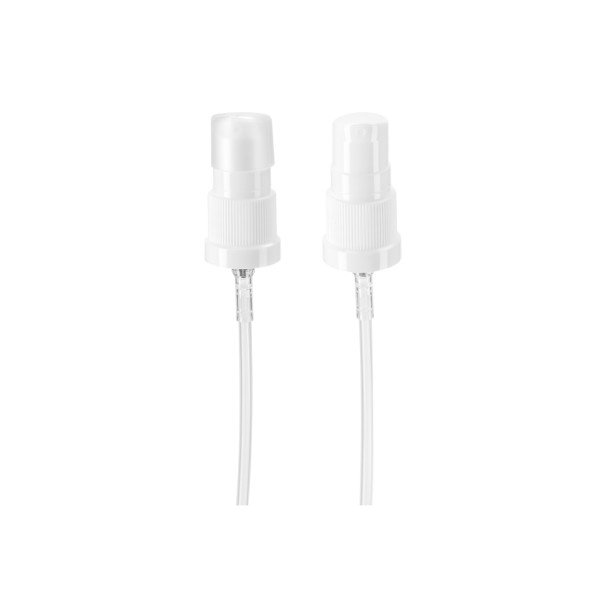 Bild von Cremespender / Lotionspumpe PE, weiß – Gewinde 18/415, kurzer Schnabel (0,4 ml)