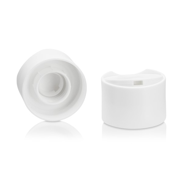 Bild von Disc-Top Doppelwandverschluss aus PP, weiß matt – Gewinde 24/410 (H 31,2 mm)