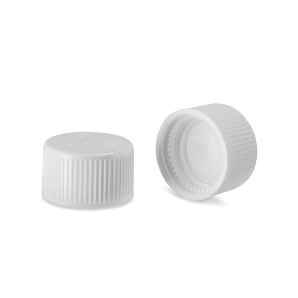 Bild von Druck‑Dreh‑Verschluss 28/410, HDPE weiß mit 2 mm Spritzeinsatz