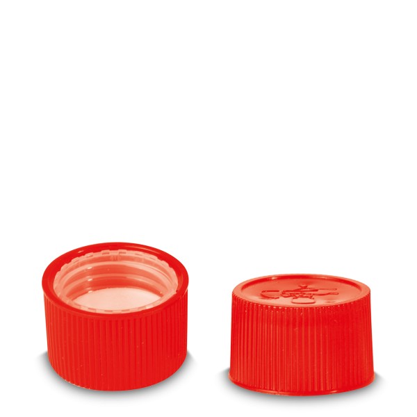 Bild von Drück‑Dreh‑Verschluss RD25, rot mit Schaumeinlage (HDPE)