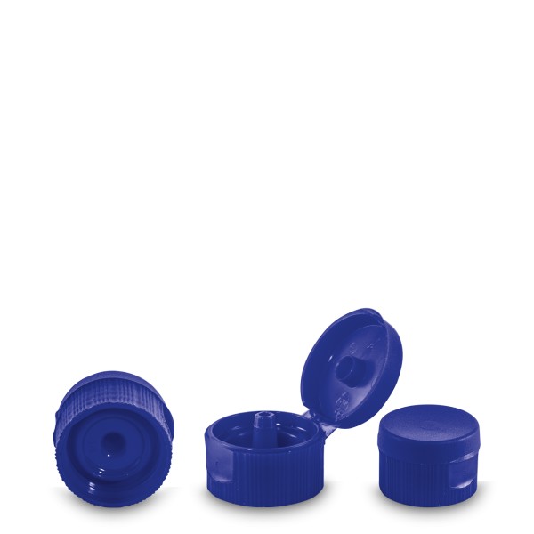 Bild von Klappscharnierverschluss aus PP, Blau, ND28 (gerader 3 mm Auslauf, Typ 3899)