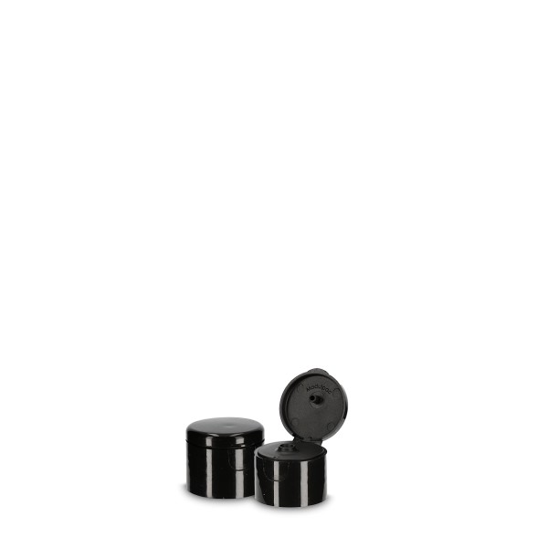 Bild von Klappscharnierverschluss rund, Polypropylen schwarz, Gewinde 24/410 (Loch 3 mm)