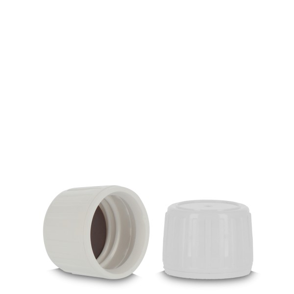 Bild von Originalitätsverschluss PP28 – HDPE weiß mit PTFE-Einlage und LDPE-Originalitätsring
