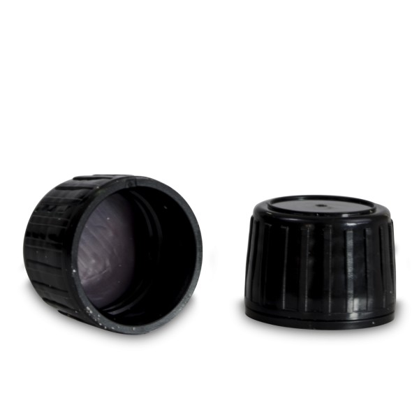 Bild von Originalitätsverschluss schwarz mit Gießring – Gewinde PP 28 (HDPE)