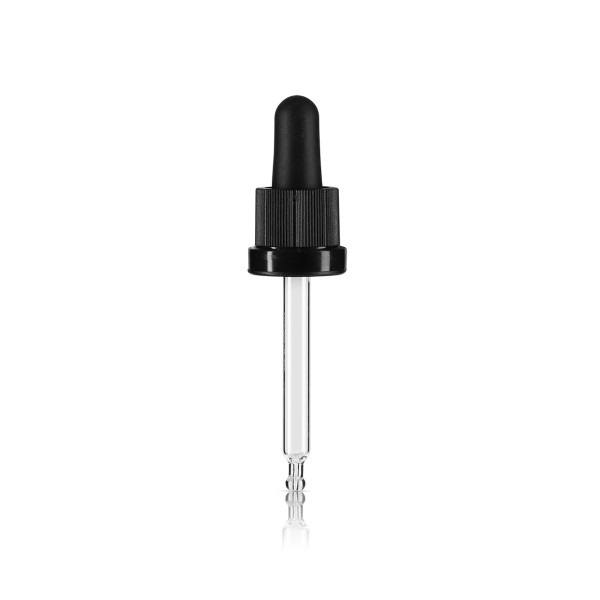 Bild von Pipettenverschluss GL18, schwarz mit Originalitätsring – für 30 ml Tropfflaschen