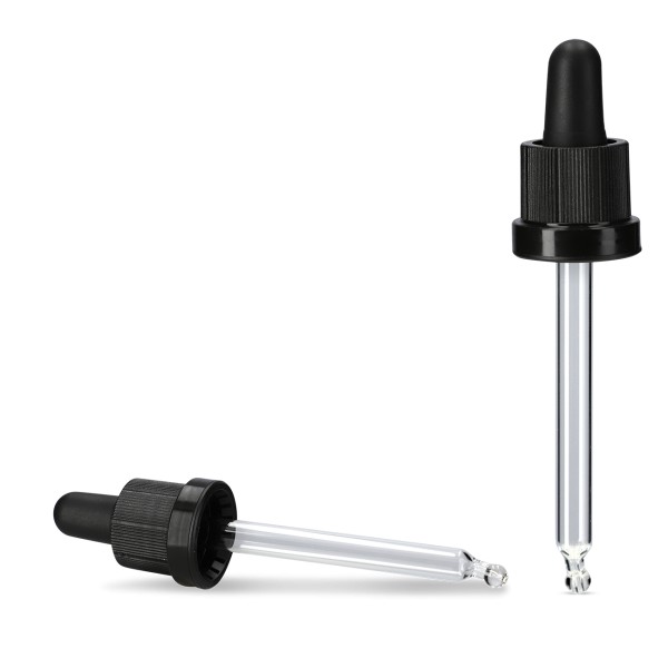 Bild von Pipettenverschluss GL18 schwarz mit Originalitätsring für 50 ml Tropfflaschen