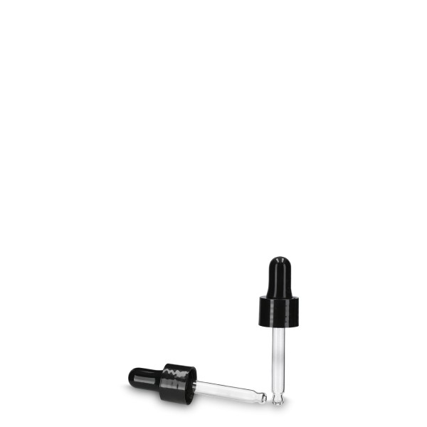 Bild von Schwarzer Pipettenverschluss GL18 für 10 ml Glas-Tropfflaschen