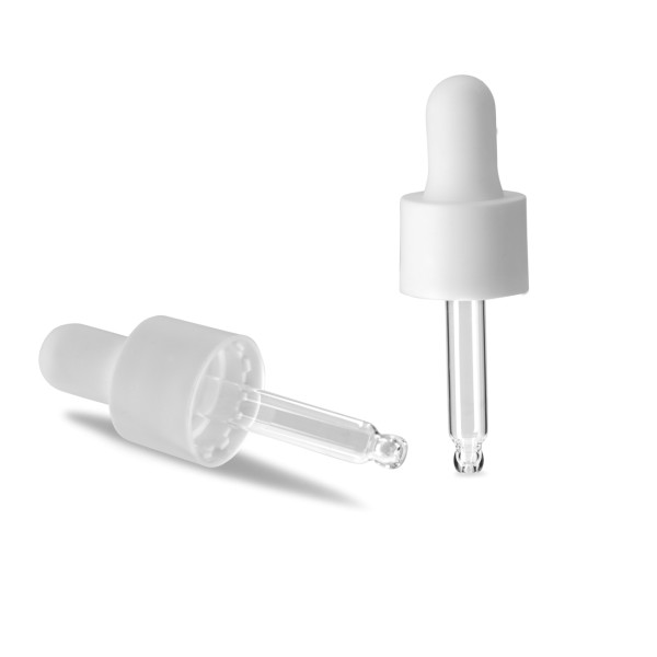 Bild von Weißer Pipettenverschluss mit GL18-Gewinde für 10 ml Tropfflaschen