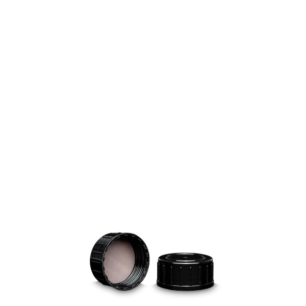 Bild von PP-Schraubverschluss, schwarz, GL28 mit 1,8 mm PTFE-Dichtung