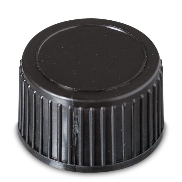 Bild von Schraubverschluss schwarz mit PP28-Gewinde und Schaumeinlage, Höhe 19,8 mm