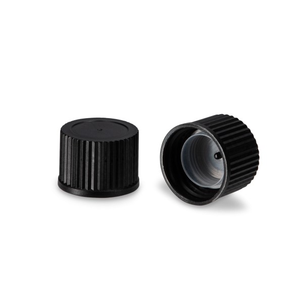 Bild von Schraubverschluss aus PP, schwarz, für ND 25 mit Spritzeinsatz (20,1 mm)