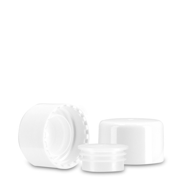 Bild von Weißer PP-Schraubverschluss 24/410 mit LDPE-Spritzeinsatz (2,5 mm)