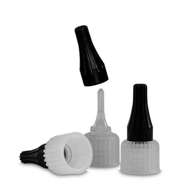 Bild von Spritzverschluss SK 18 – schwarz/natur, LDPE, Gewinde 18