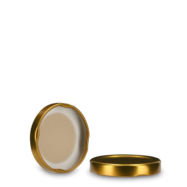 Bild von Twist-Off-Deckel aus Weißblech, goldene Ausführung, Gewinde TO 48