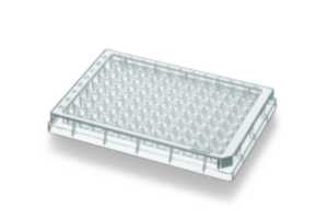 Bild von Microplate, 96-well, U, PP, schwarze Wells, Rahmen weiß, PCR clean, 5x16 Stck,