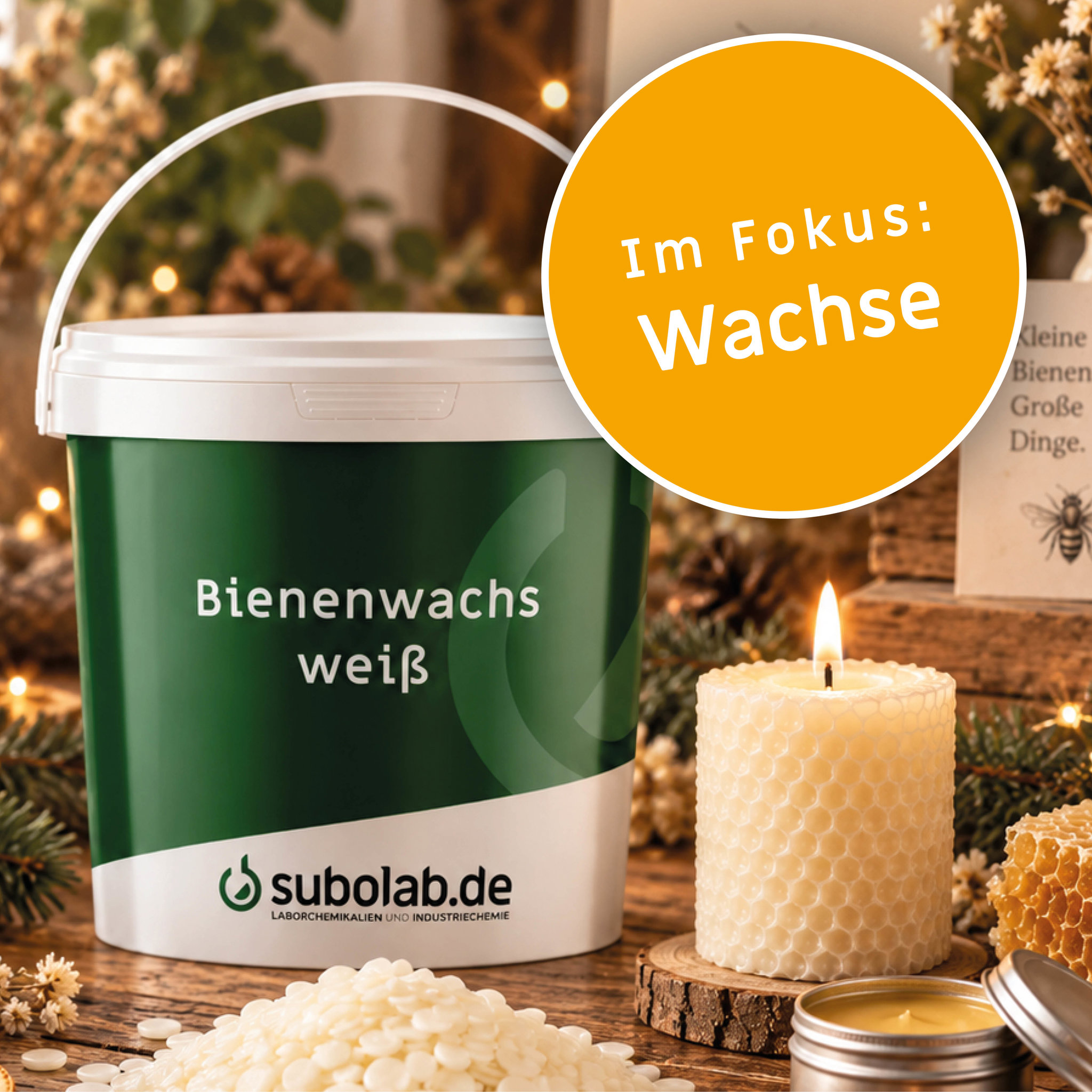 Bild von Bienenwachs, weiß, pharmazeutische Qualität