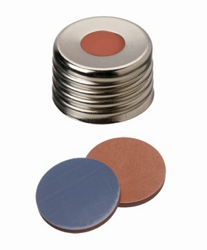 Bild von Magnetische Universal-Schraubkappen ND18, Butyl rot/PTFE grau, 10 Pck à 100