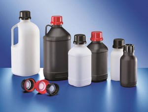Bild von UN-Enghalsflasche, PEHD, schwarz, 1000ml