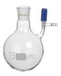 Bild von Stickstoff-Rundkolben, 500ml, Duran, seitliches PTFE-Ventil