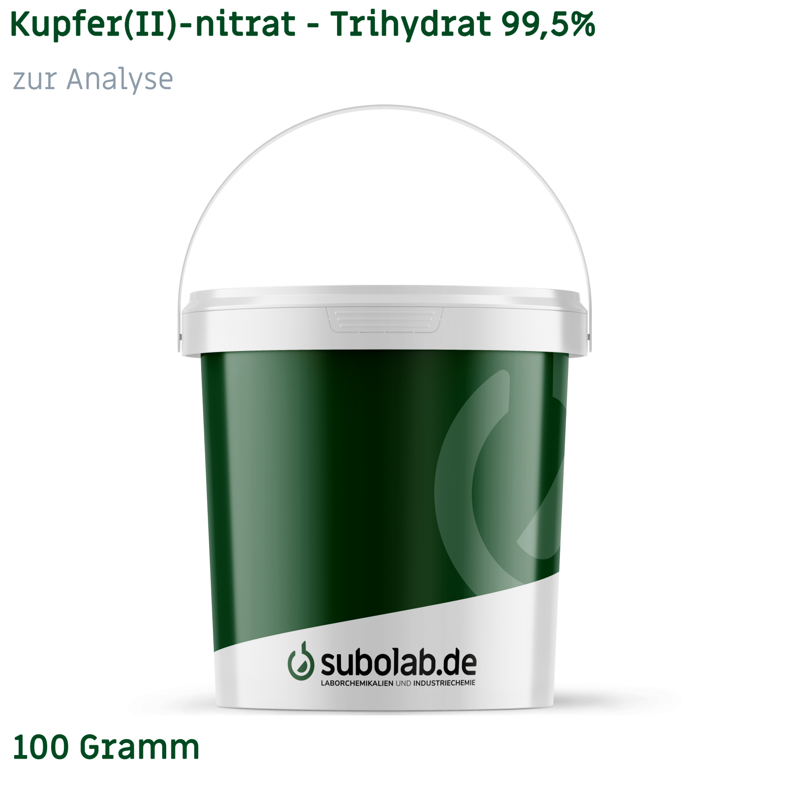 Bild von Kupfer(II)-nitrat - Trihydrat 99,5% zur Analyse (100 Gramm)