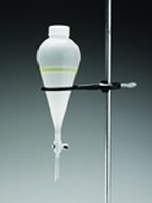 Bild von Scheidetrichter, 125ml, PP, Hahn/Küken aus Teflon® TFE, PP-Schraubverschluss, m, Schikanen, steril,