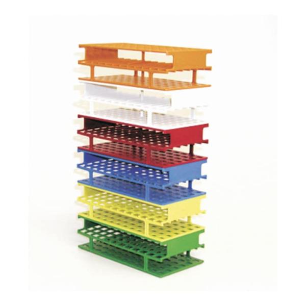 Bild von Reagenzglasständer, Polyketon, rot, 72 Röhrchen, Für Ø: 16 mm Stellplätze: 6 x 12  Maße (L x B x H): 248 x 127 x 70 mm