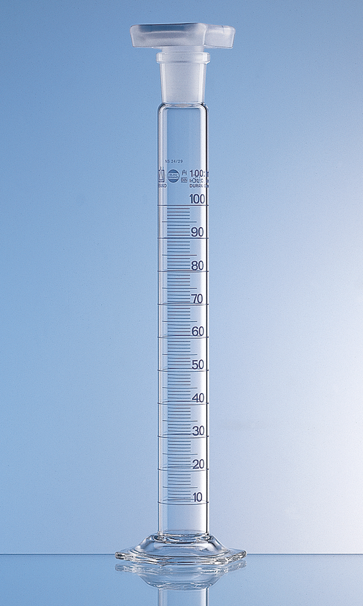 Bild von Mischzylinder, 10ml, PP-Stopfen, Blaubrand, Klasse A