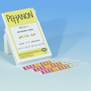 Bild von Indikatorpapier PEHANON , pH 1,8-3,8, Dose m, 200 Streifen 11x100mm PH - Papier