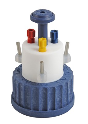Bild von Safety Cap III, m, Absperrhahn, GL 45, 3 Anschlüsse f, Kapillaren m, 3,2mm Außen-Ø