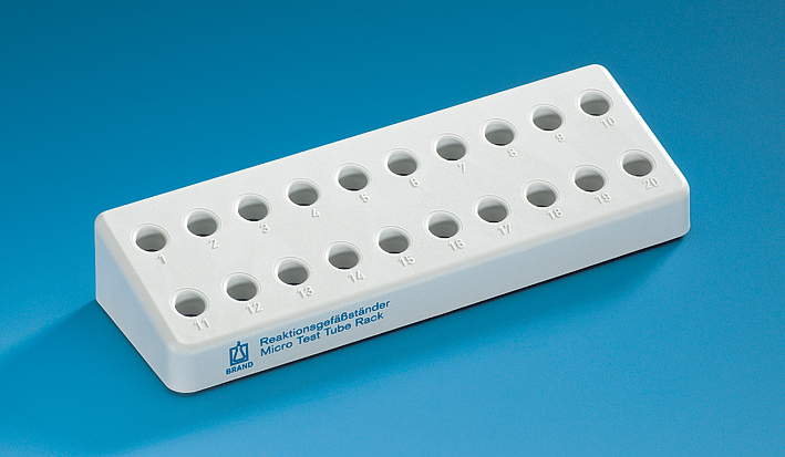 Bild von Reaktionsgefäß-Ständer, 1,5ml, PLASTIBRAND, PP, 210x70x37mm, grau