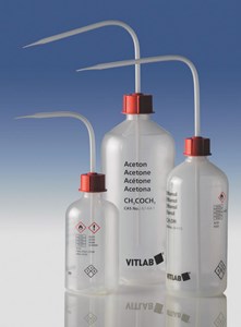 Bild von VITsafe Sicherheitsspritzflasche 'Acetonitril', 500ml, Weithals, PELD