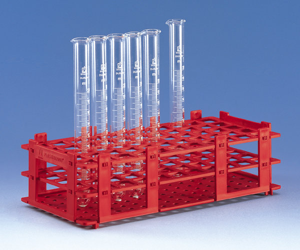Bild von Reagenzglasgestell, PP, rot, 5x11 Plätze, f, Röhrchen bis 18mm