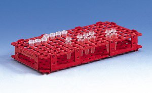 Bild von Reaktionsgefäßständer, PP, rot, 8x16 Plätze, f, 11mm Röhrchen